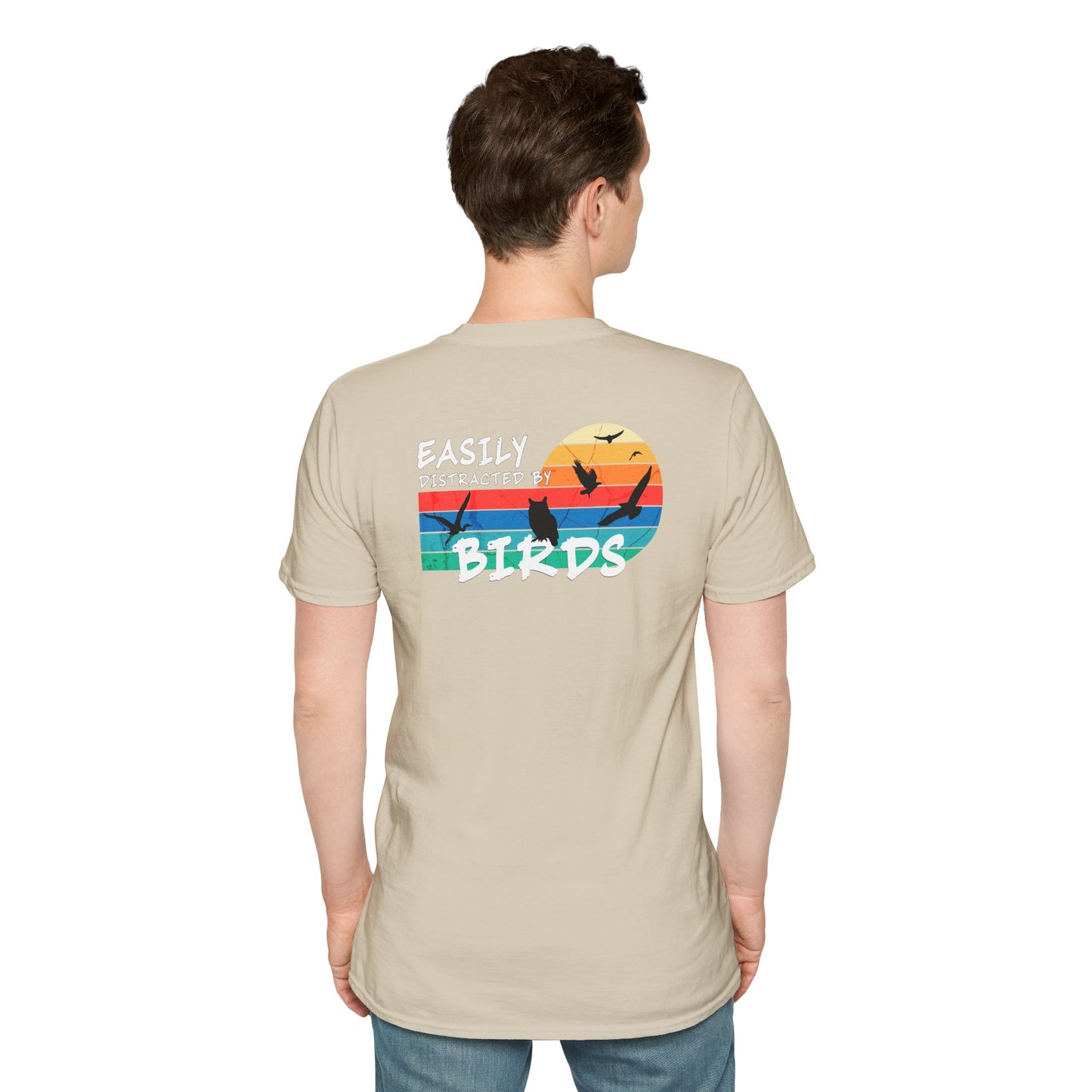 Easily Distracted by Birds – Sunset Back Graphic T-Shirt