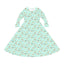 Mint Warbler Long Sleeve Dance Dress, Elegant Birder Dress, Bohemian Style Dress