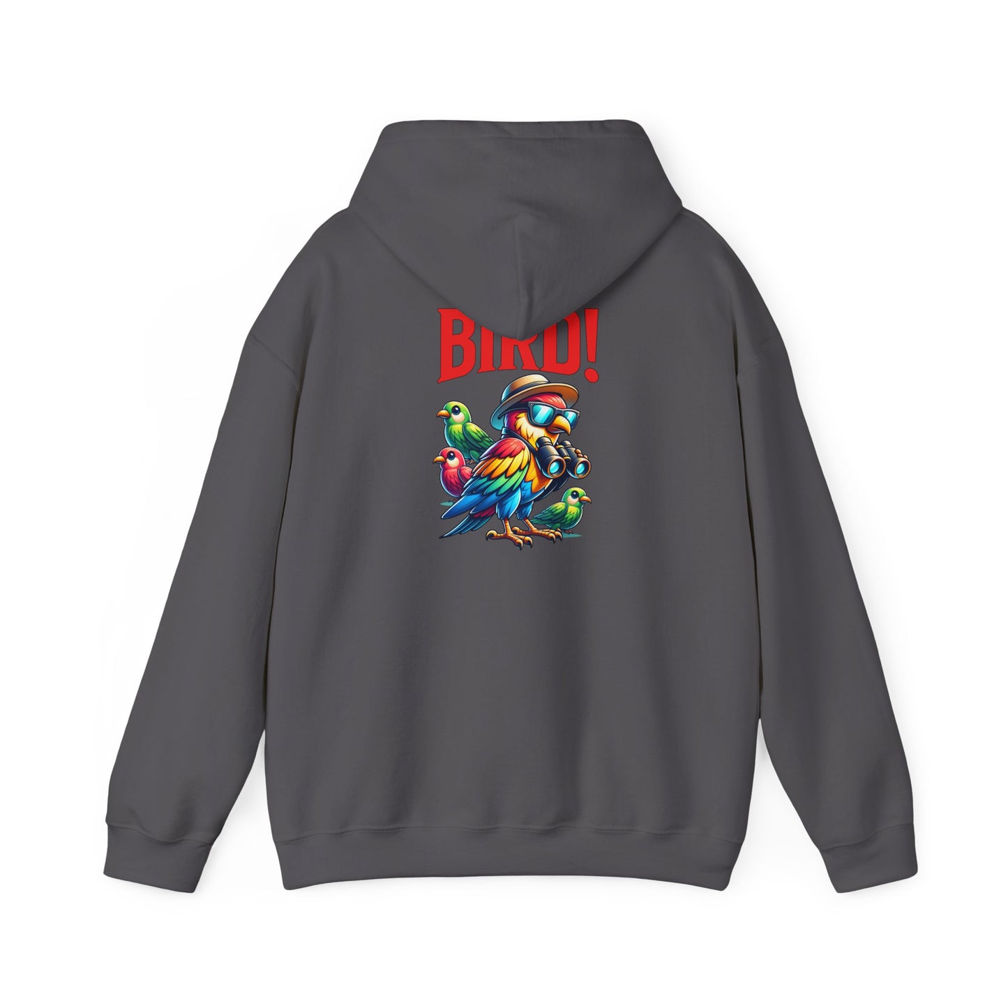 The Nerdy Birder - "Bird!" Back Design Unisex Hoodie - Cozy Sweatshirt for Nature Lovers
