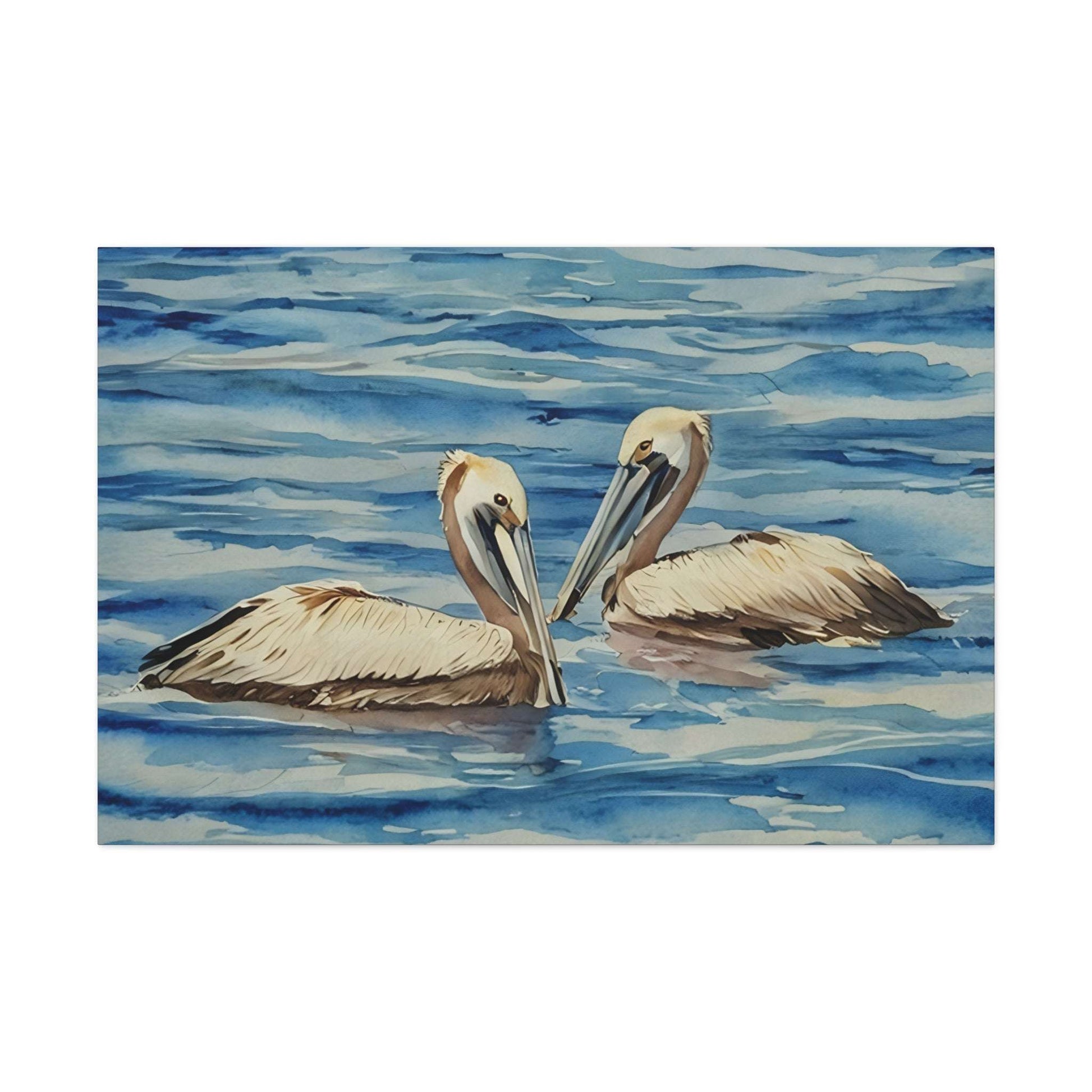 Elegant Pelican Canvas Gallery Wrap - Coastal Wall Art for Nature Lovers