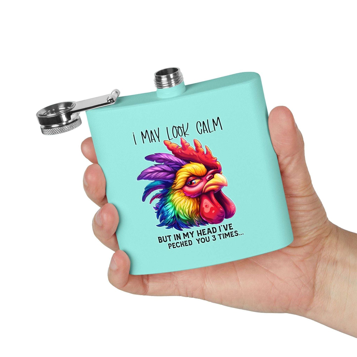 I May Look Calm Stainless Steel Flask - 6oz