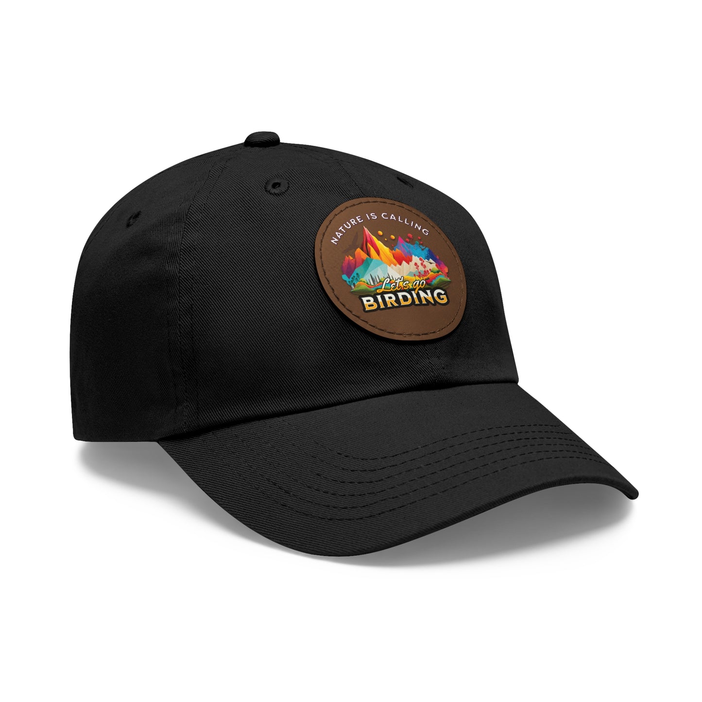 The Nerdy Birder - "Let's Go Birding"  Dad Hat, Leather Patch Cap, Perfect Gift for Dads, Nature Lovers, Casual Style Cap, Summer Accessories