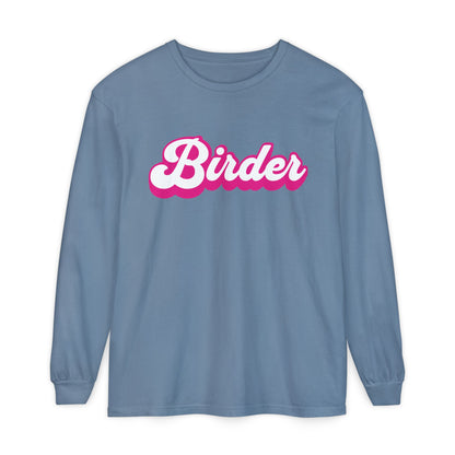 Pink Birder Unisex Garment-dyed Long Sleeve T-Shirt
