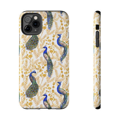Elegant Peacock Tough Phone Case - Stylish Protection for Nature Lovers