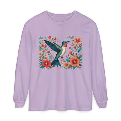 Hummingbird In Bloom Long Sleeve T-Shirt