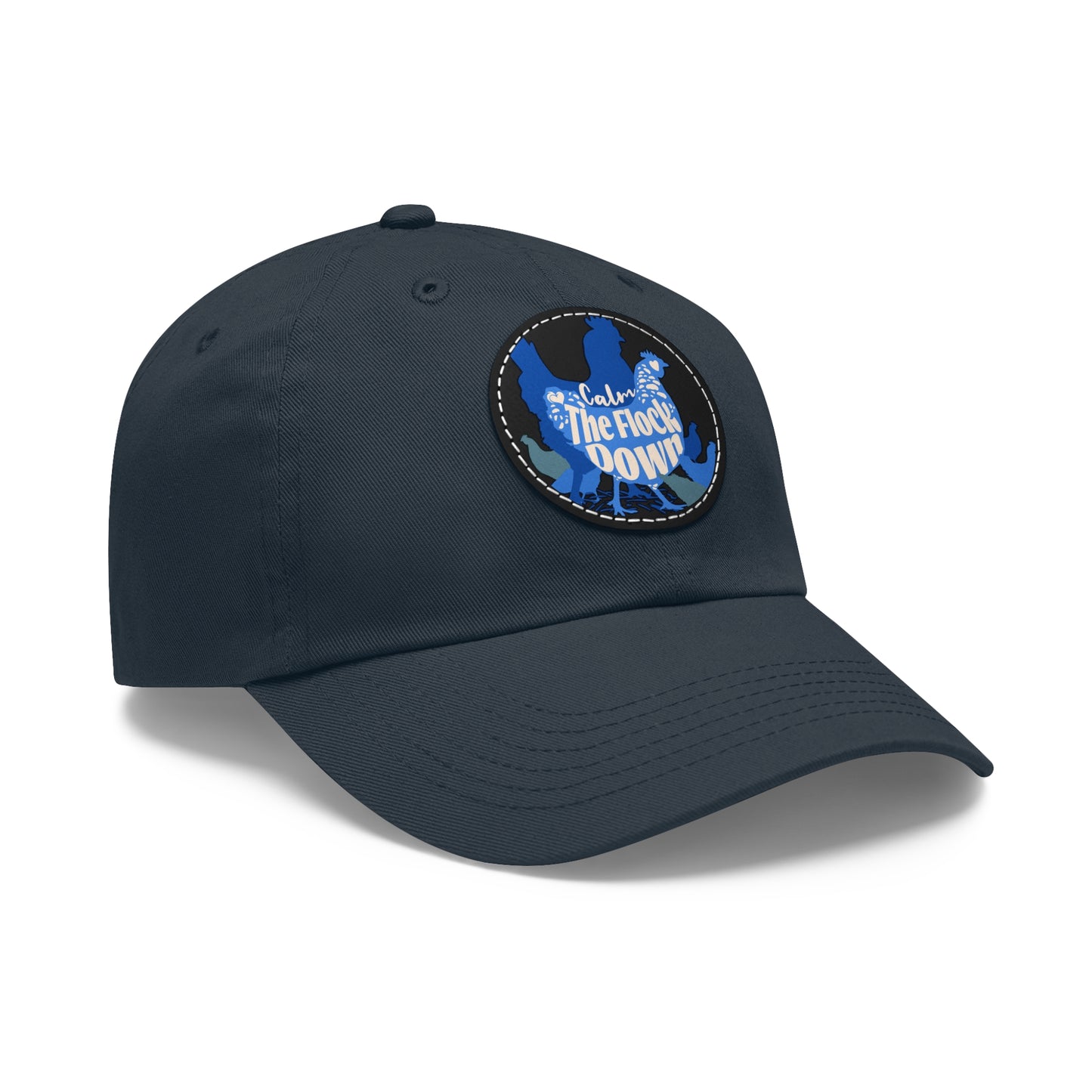The Nerdy Birder - "Calm The Flock Down" Dad Hat, Leather Patch Cap, Perfect Gift for Dads, Nature Lovers, Casual Style Cap, Summer Accessories