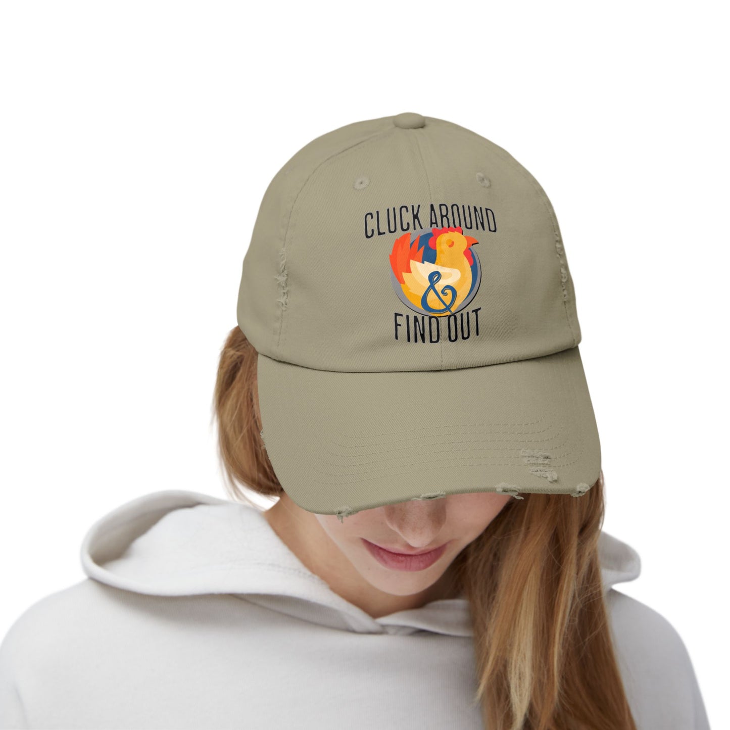 The Nerdy Birder Cluck Around And Find Out Vintage Style Hat - Unisex Distressed Cap
