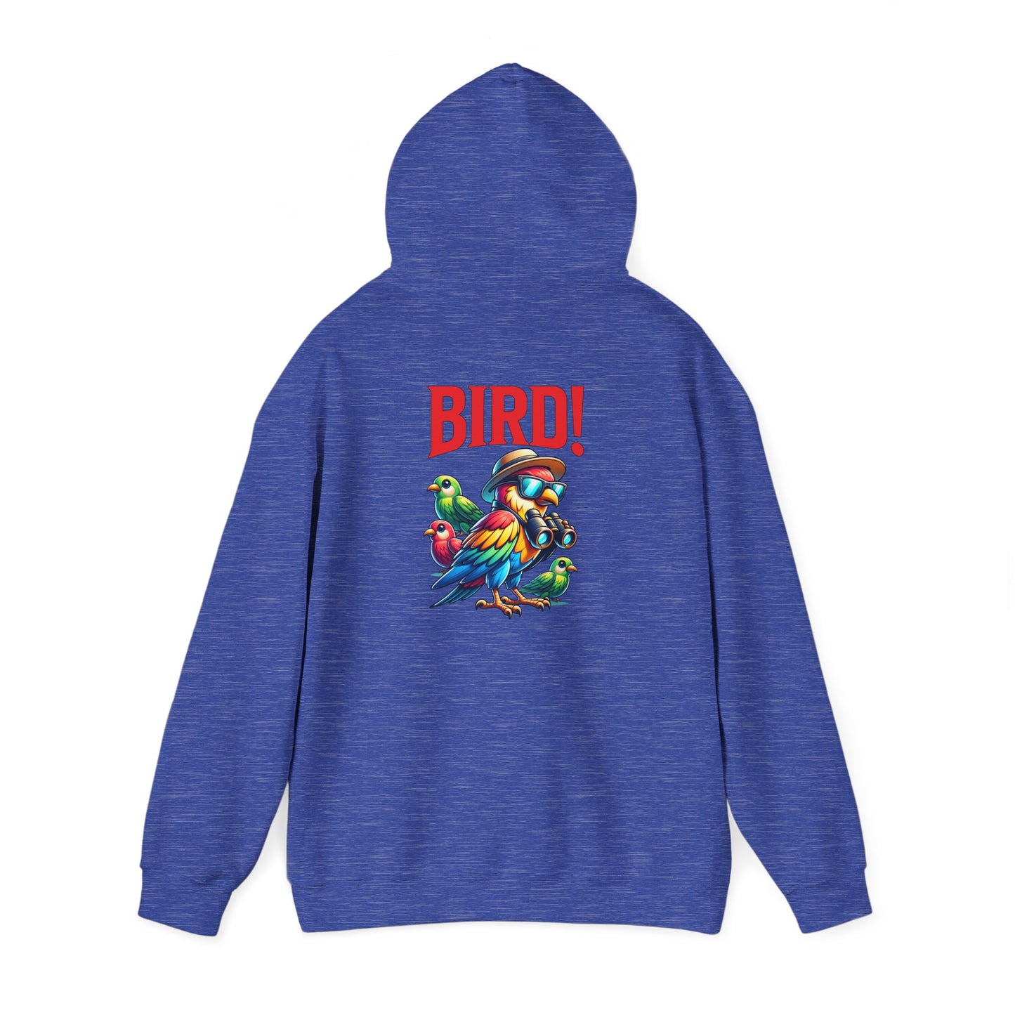 The Nerdy Birder - "Bird!" Back Design Unisex Hoodie - Cozy Sweatshirt for Nature Lovers