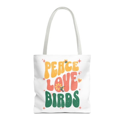 Peace Love Birds Tote Bag – Eco-Friendly Canvas Bag for Nature Lovers