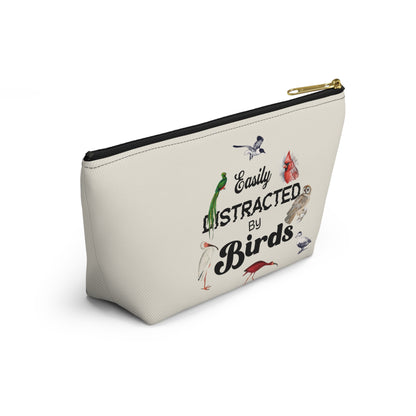 Easily Distracted by Birds Accessory Pouch - Fun Bird Lover's Organizer