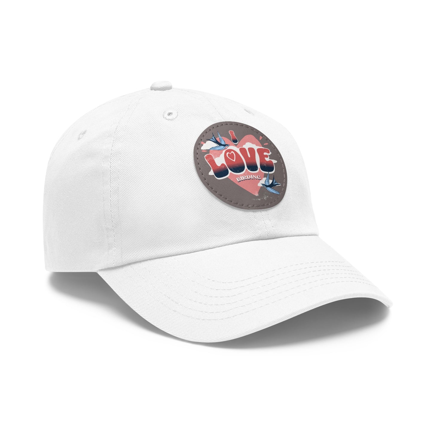 The Nerdy Birder - "I Love BIrding" Dad Hat, Leather Patch Cap, Perfect Gift for Dads, Nature Lovers, Casual Style Cap, Summer Accessories