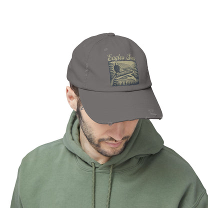 Eagles Soar Distressed Cap, Casual Hat for Bird Lovers, Unique Gift for Nature Enthusiasts, Trendy Apparel for Outdoor Adventures