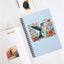 Hummingbird In Bloom Spiral Notebook Blue