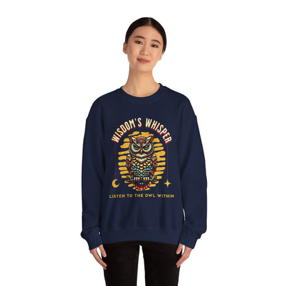 Wisdom's Whisper Owl Sweatshirt - Unisex Heavy Blend Crewneck