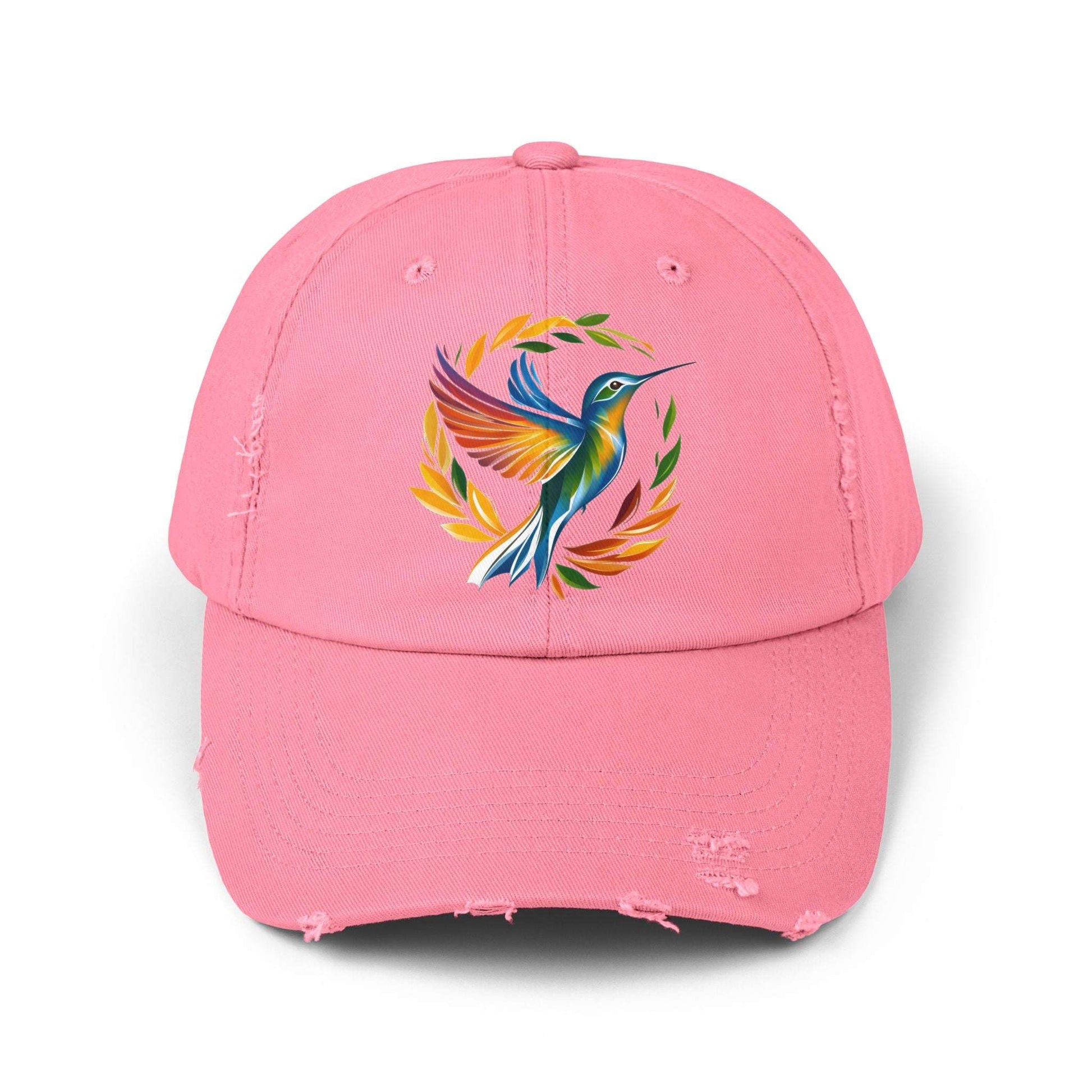 The Nerdy Birder Hummingbird Vintage Style Hat - Unisex Distressed Cap
