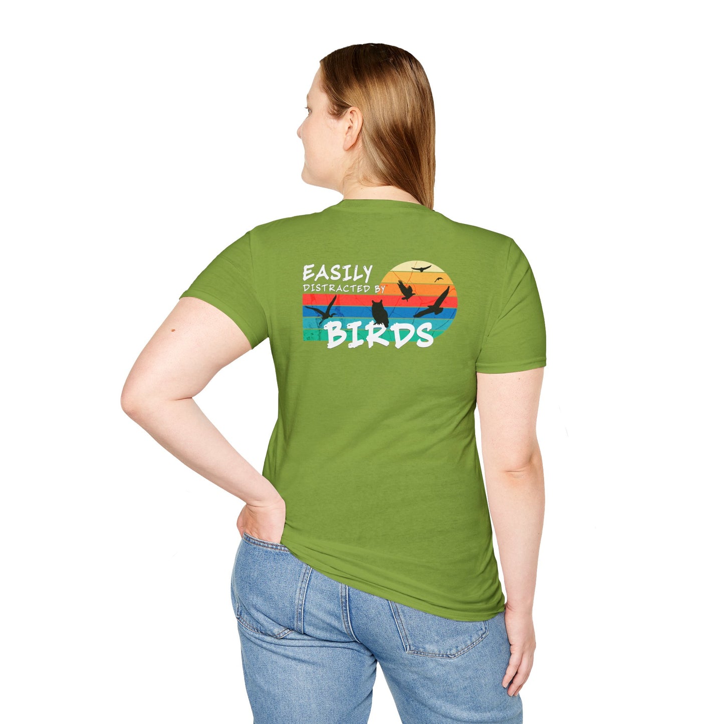 Easily Distracted by Birds – Sunset Back Graphic T-Shirt
