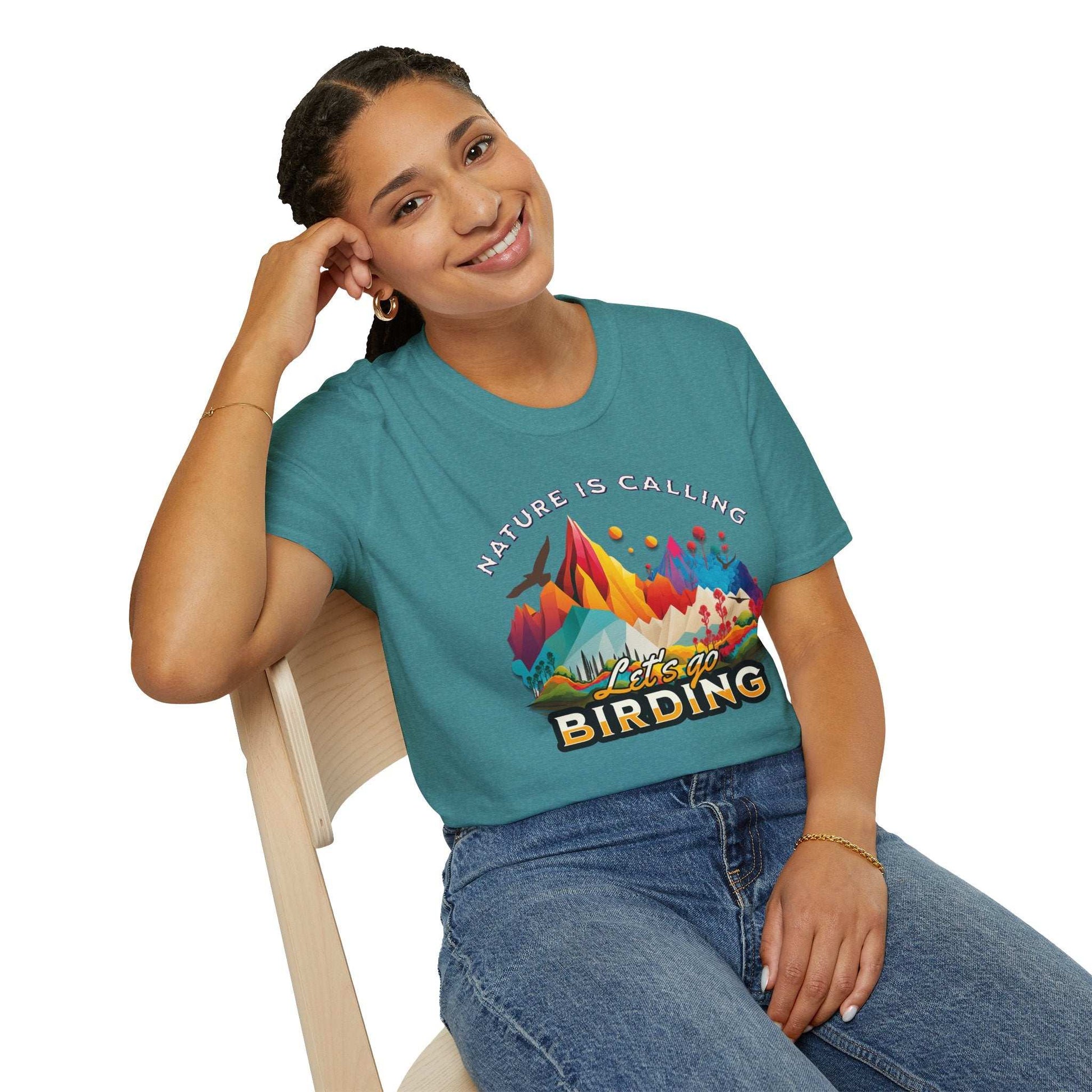 Nature Is Calling Birding Unisex Softstyle T-Shirt