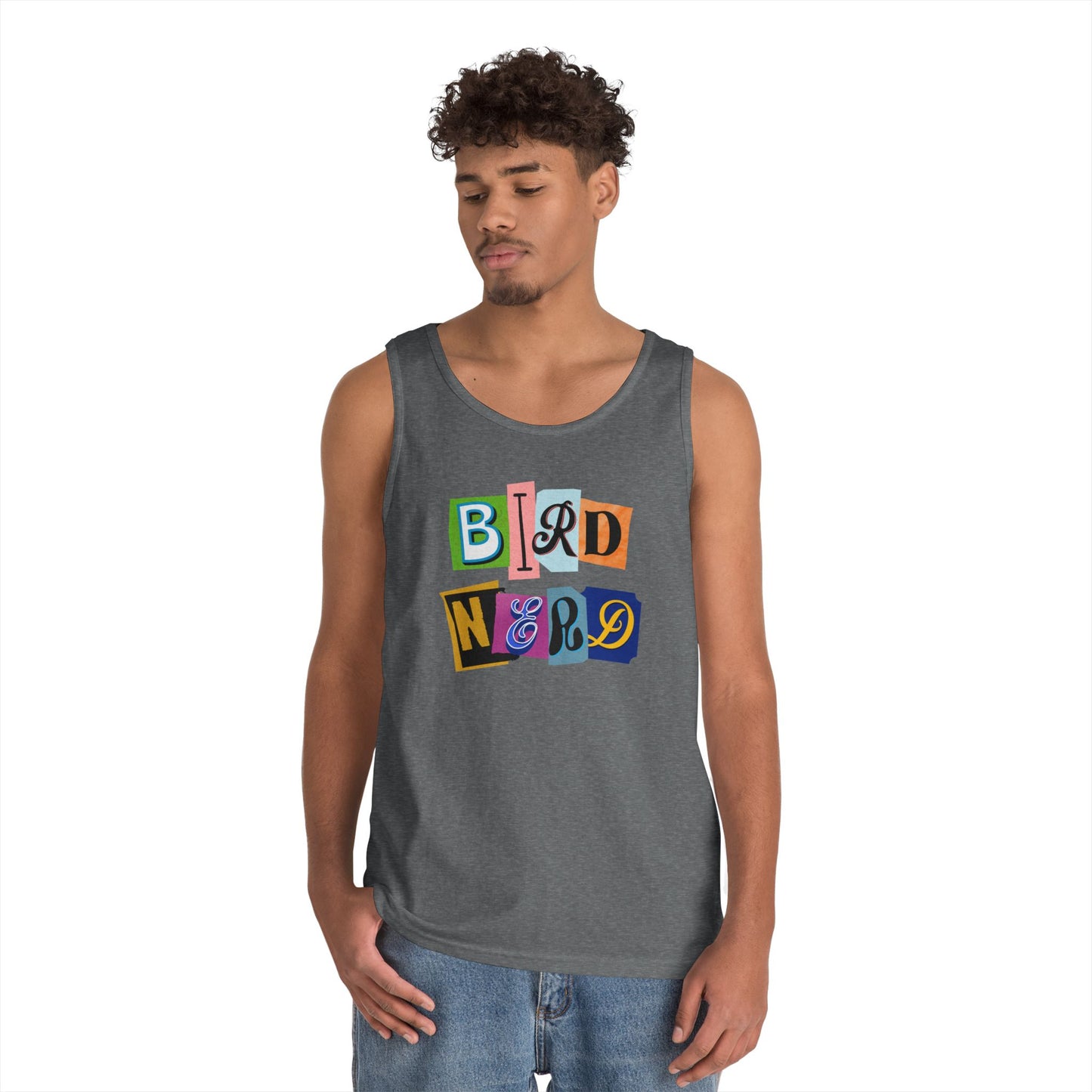 The Nerdy Birder Bird Nerd Tank Top, Gift for Bird Lovers, Unisex Summer Wear, Nature Lover's Apparel, Fun Casual Tank