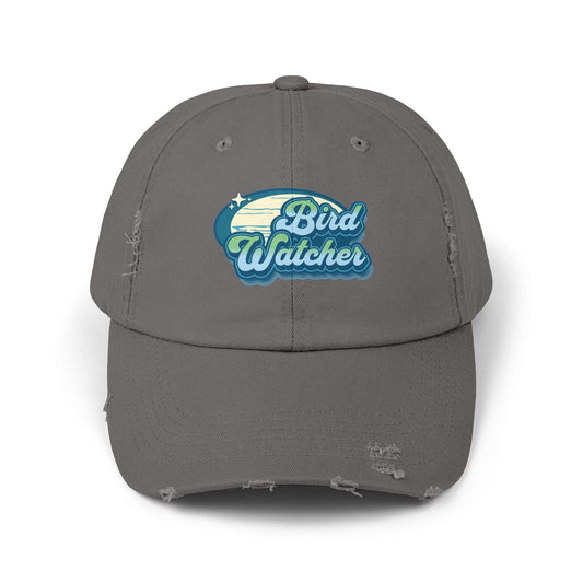 The Nerdy Birder Bird Watcher Teal Vintage Style Hat - Unisex Distressed Cap