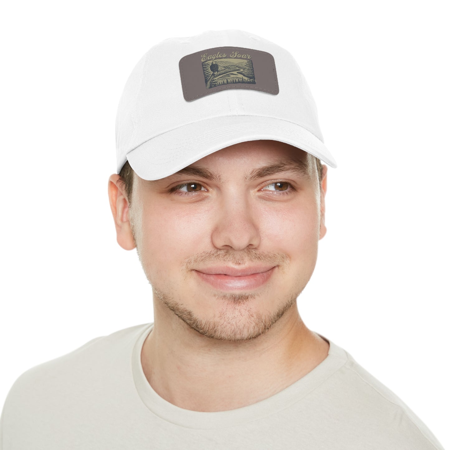 Eagles Soar Dad Hat with Leather Patch, Casual Cap for Bird Lovers, Unique Gift for Birdwatching, Outdoor Adventure Hat, Unisex