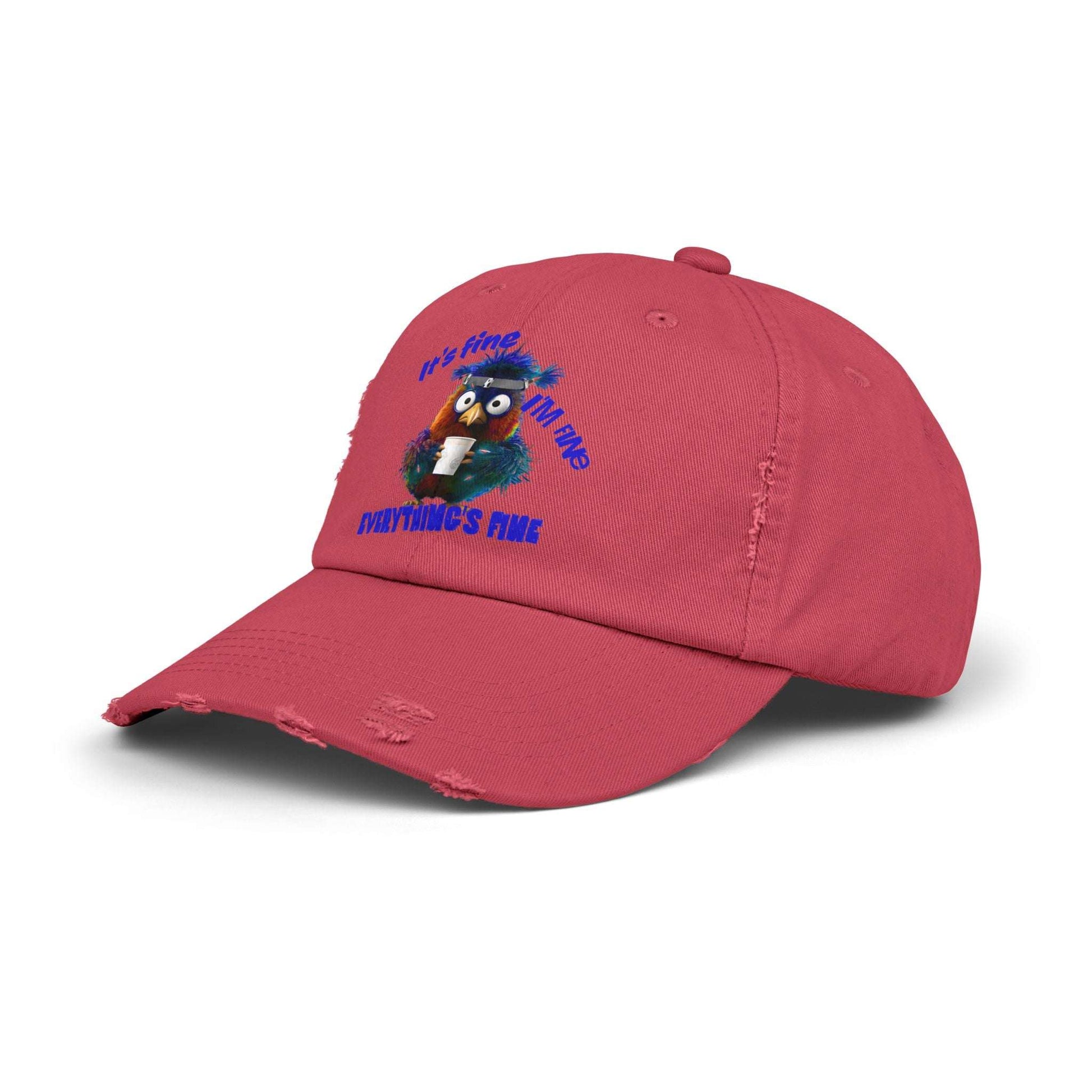 The Nerdy Birder It's Fine Everything's Fine e Vintage Style Hat - Unisex Distressed Cap