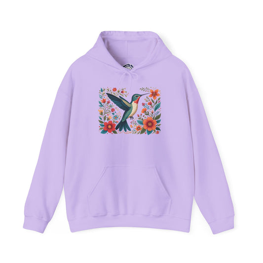 Hummingbird In Bloom Hoodie - Cozy Sweatshirt for Nature Lovers
