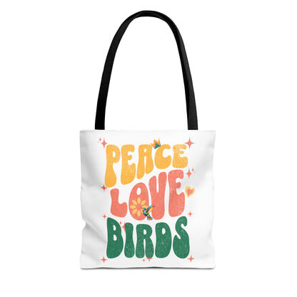 Peace Love Birds Tote Bag – Eco-Friendly Canvas Bag for Nature Lovers