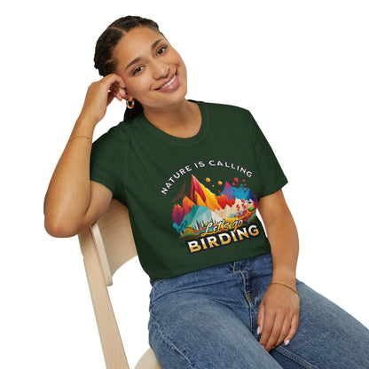 Nature Is Calling Birding Unisex Softstyle T-Shirt