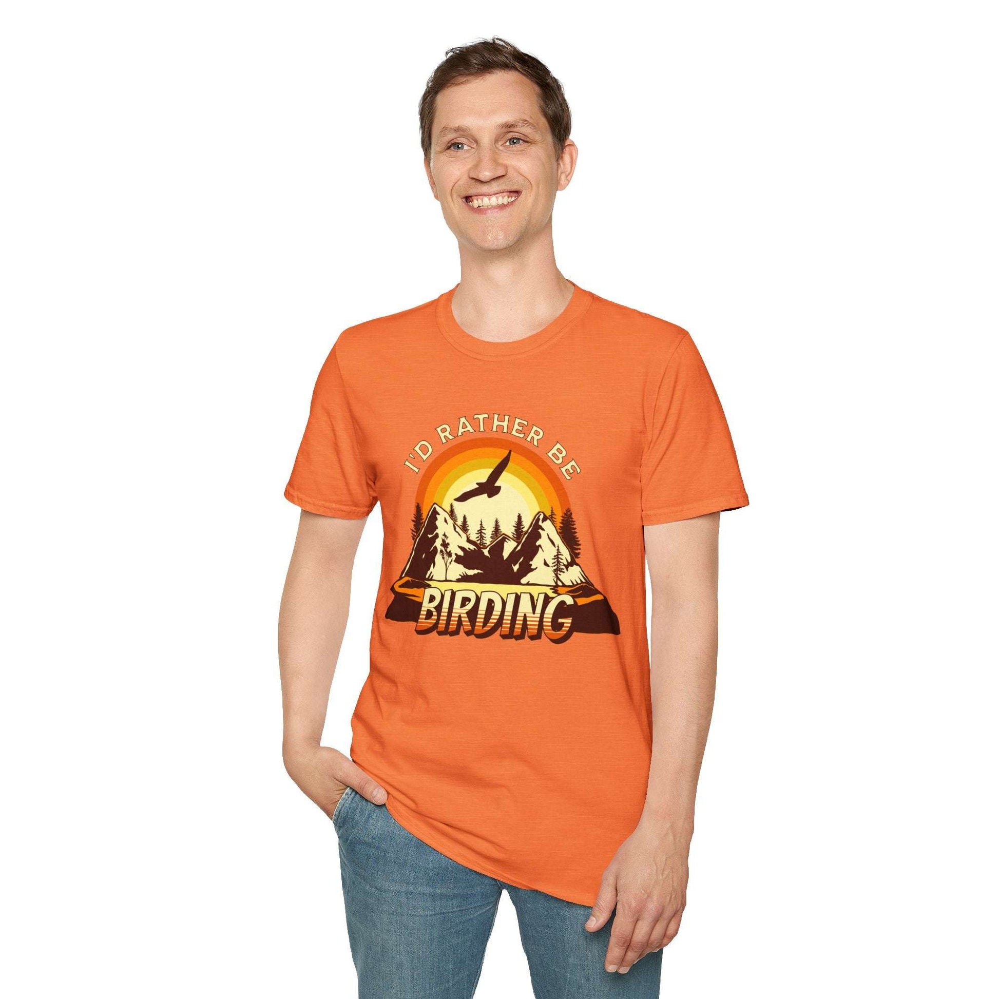 I'd Rather Be Birding Unisex Softstyle T-Shirt - Perfect for Birdwatchers
