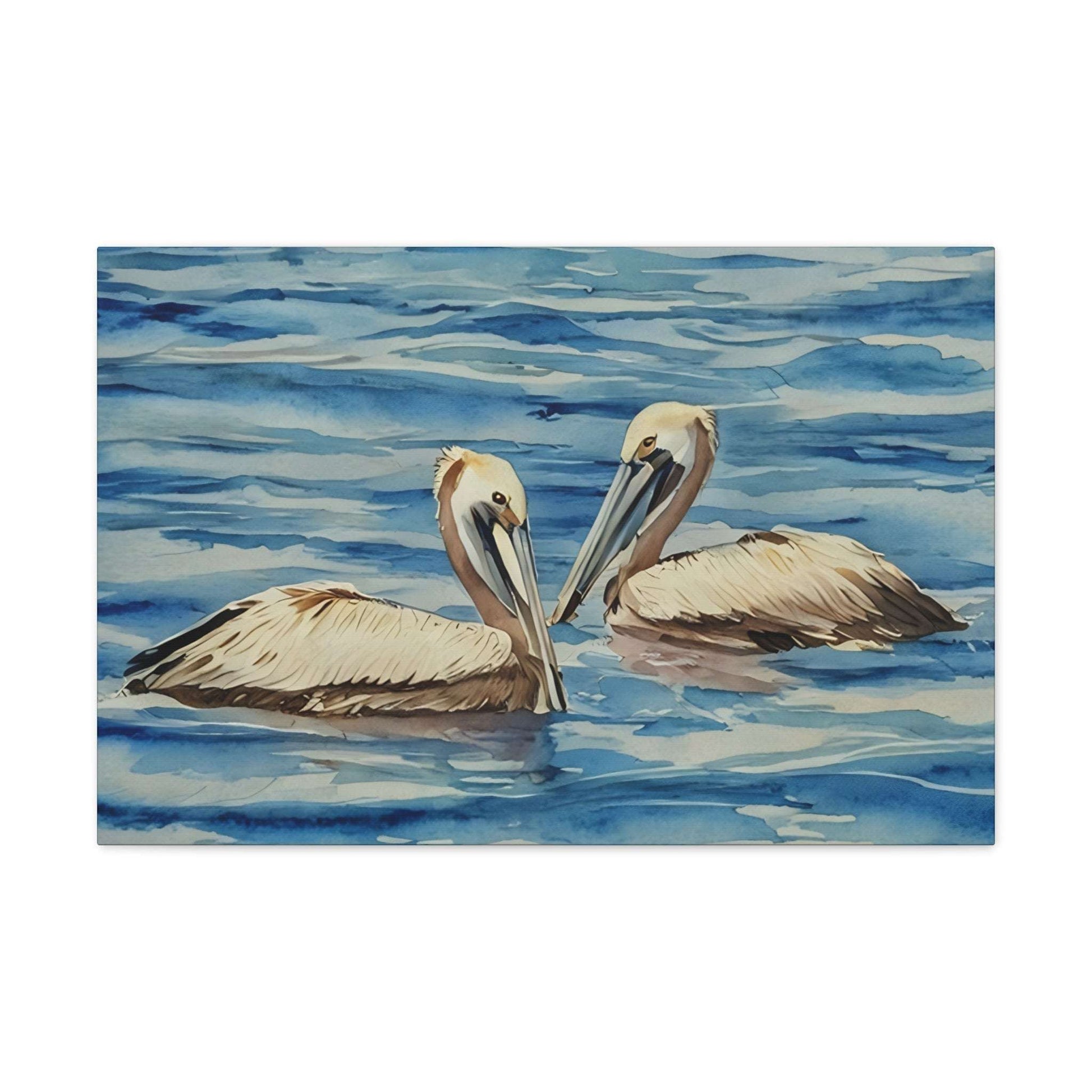 Elegant Pelican Canvas Gallery Wrap - Coastal Wall Art for Nature Lovers