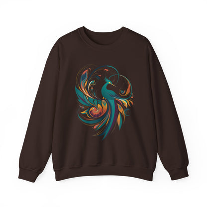 Elegant Peacock Design Unisex Crewneck Sweatshirt