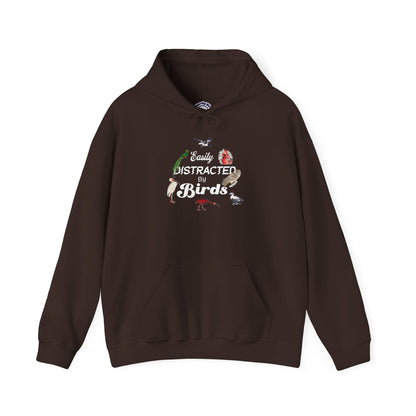 The Nerdy Birder - Easily Distracted by Birds Unisex Hoodie - Cozy Sweatshirt for Nature Lovers