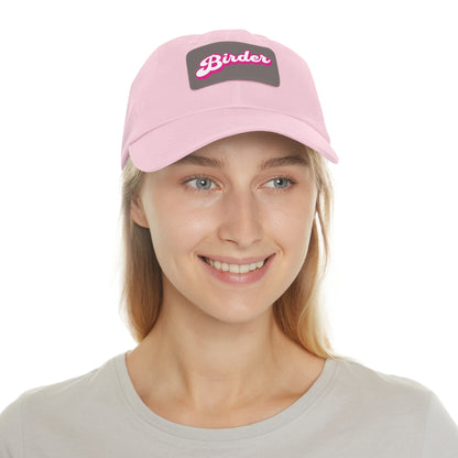 The Nerdy Birder - Birder Hat with Leather Patch for Inspired by childhood memories of playful glamour, Stylish Outdoor Cap, Gift for Bird Watching Enthusiasts, Casual Fashion Accessory