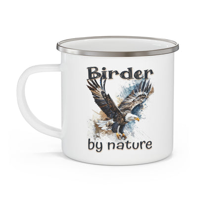 Birder by Nature Enamel Camping Mug - Adventure Awaits