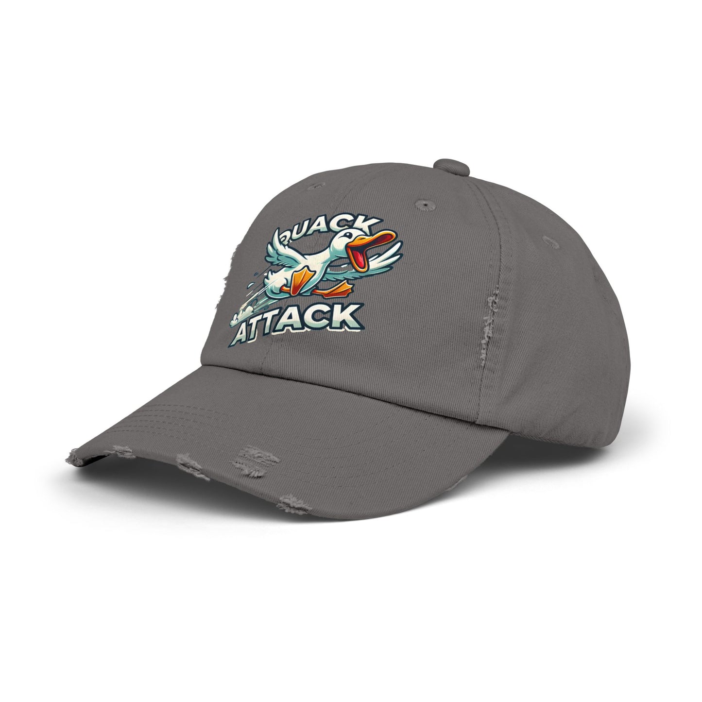 The Nerdy Birder Quack Attack Vintage Style Hat - Unisex Distressed Cap