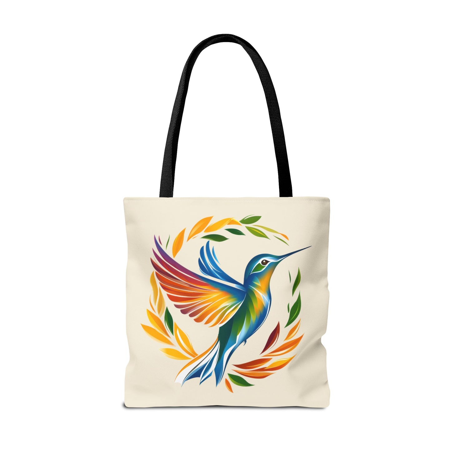 Hummingbird Rainbow Tote Bag - Natural color