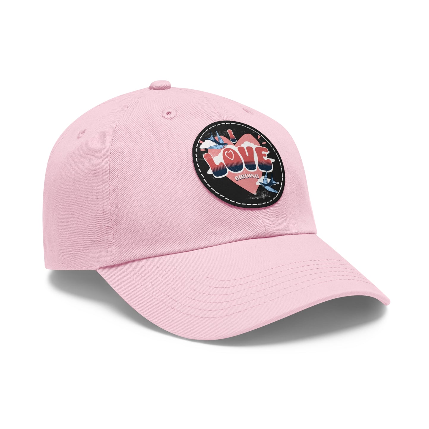 The Nerdy Birder - "I Love BIrding" Dad Hat, Leather Patch Cap, Perfect Gift for Dads, Nature Lovers, Casual Style Cap, Summer Accessories