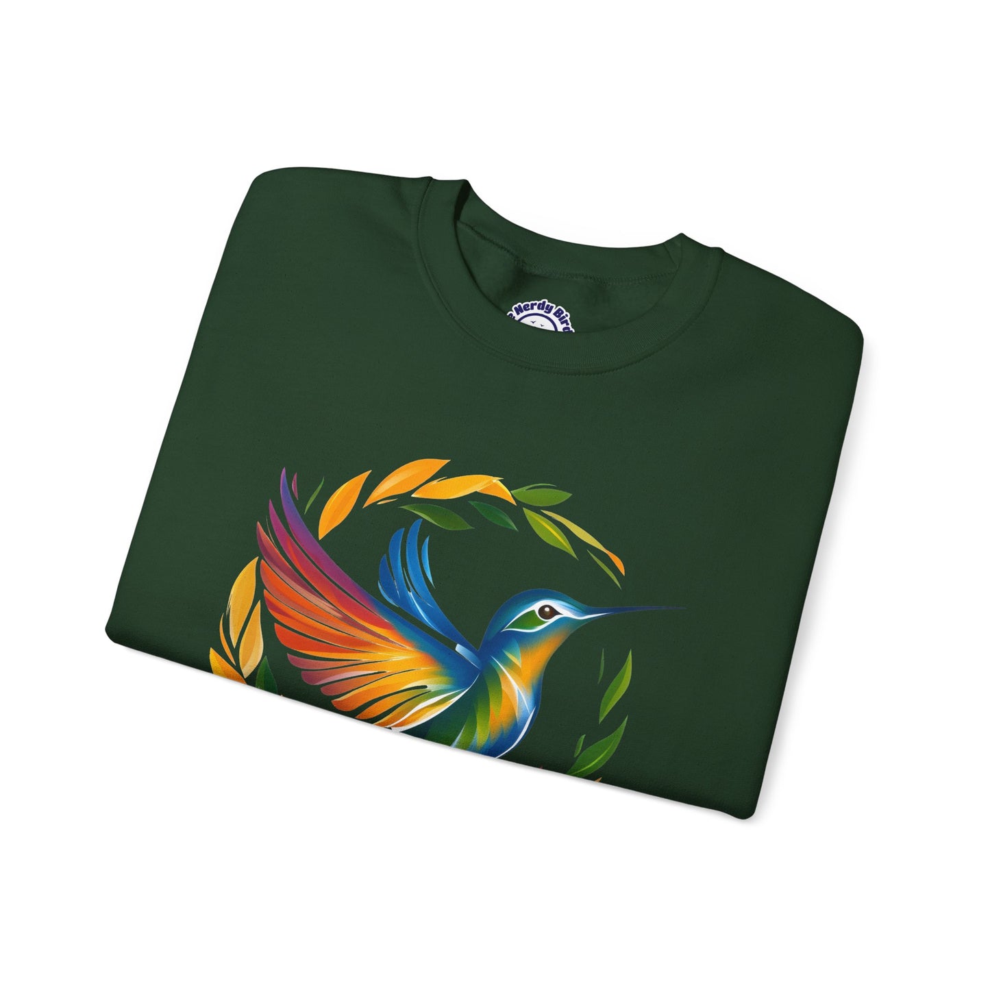 Hummingbird Rainbow Graphic Unisex Crewneck Sweatshirt