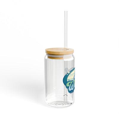 The Nerdy Birder Bird Watcher 16oz Sipper Glass With Bamboo Lid