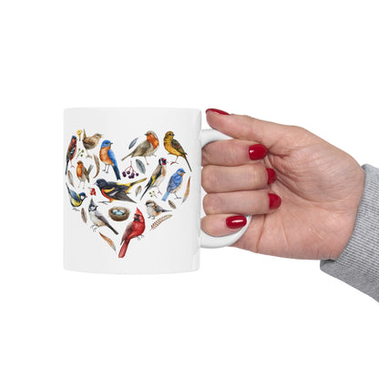 Heart Of Birds White Ceramic Mug
