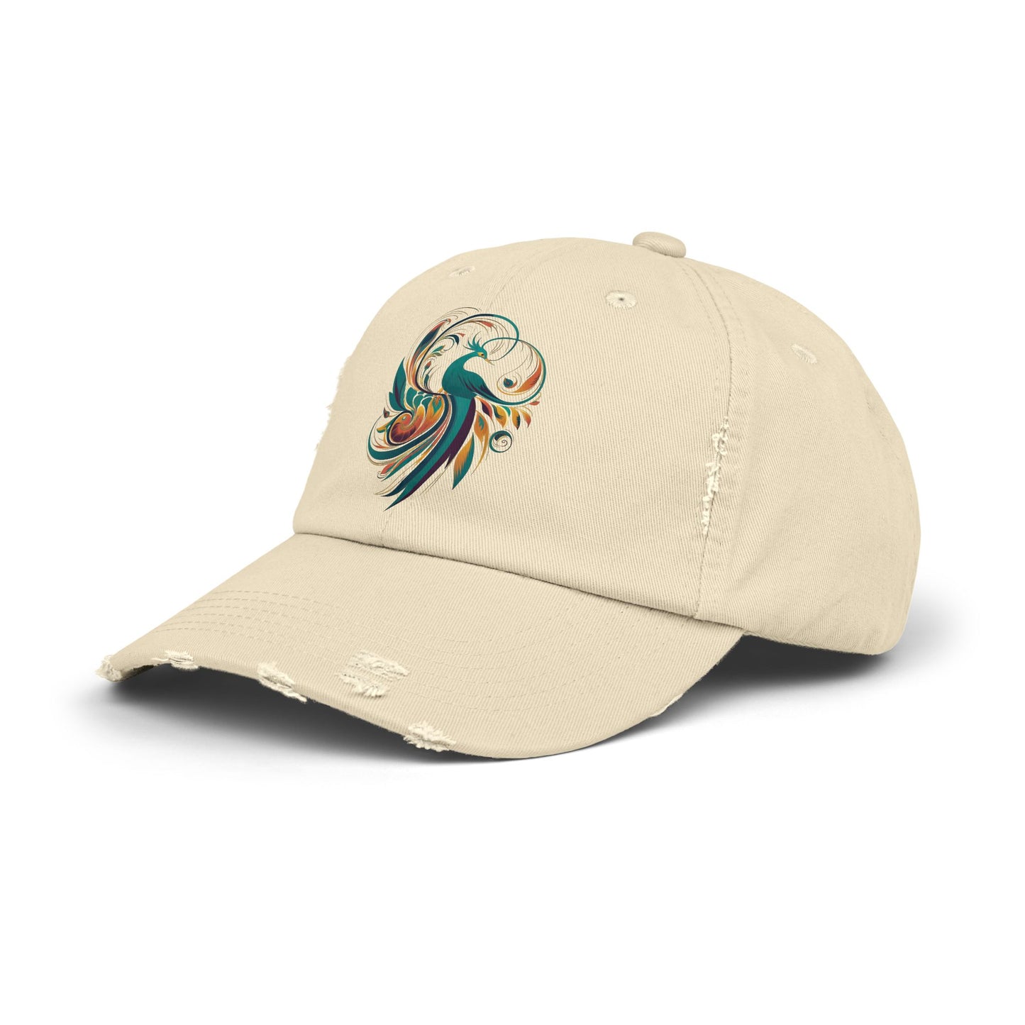 The Nerdy Birder Peacock Vintage Style Hat - Unisex Distressed Cap