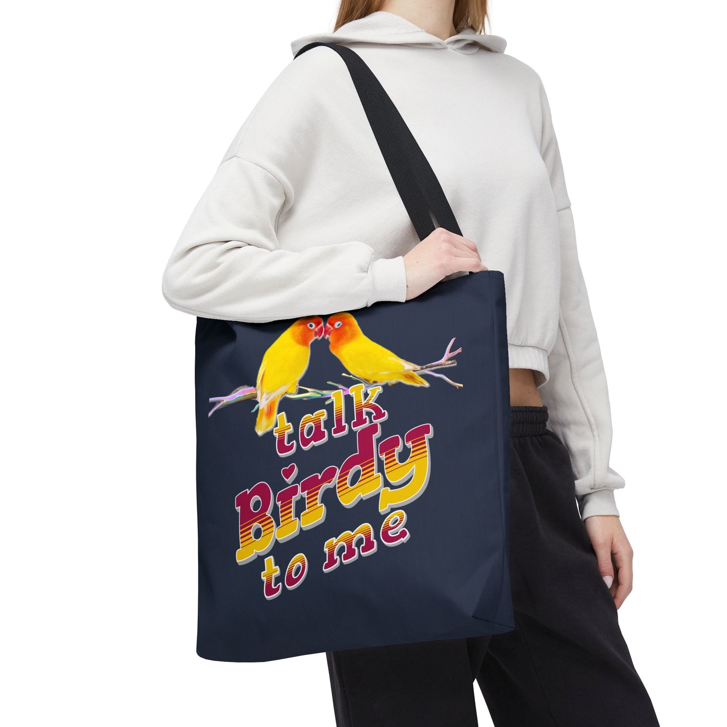 The Nerdy Birder Cute "Talk Birdy To Me" Tote Bag