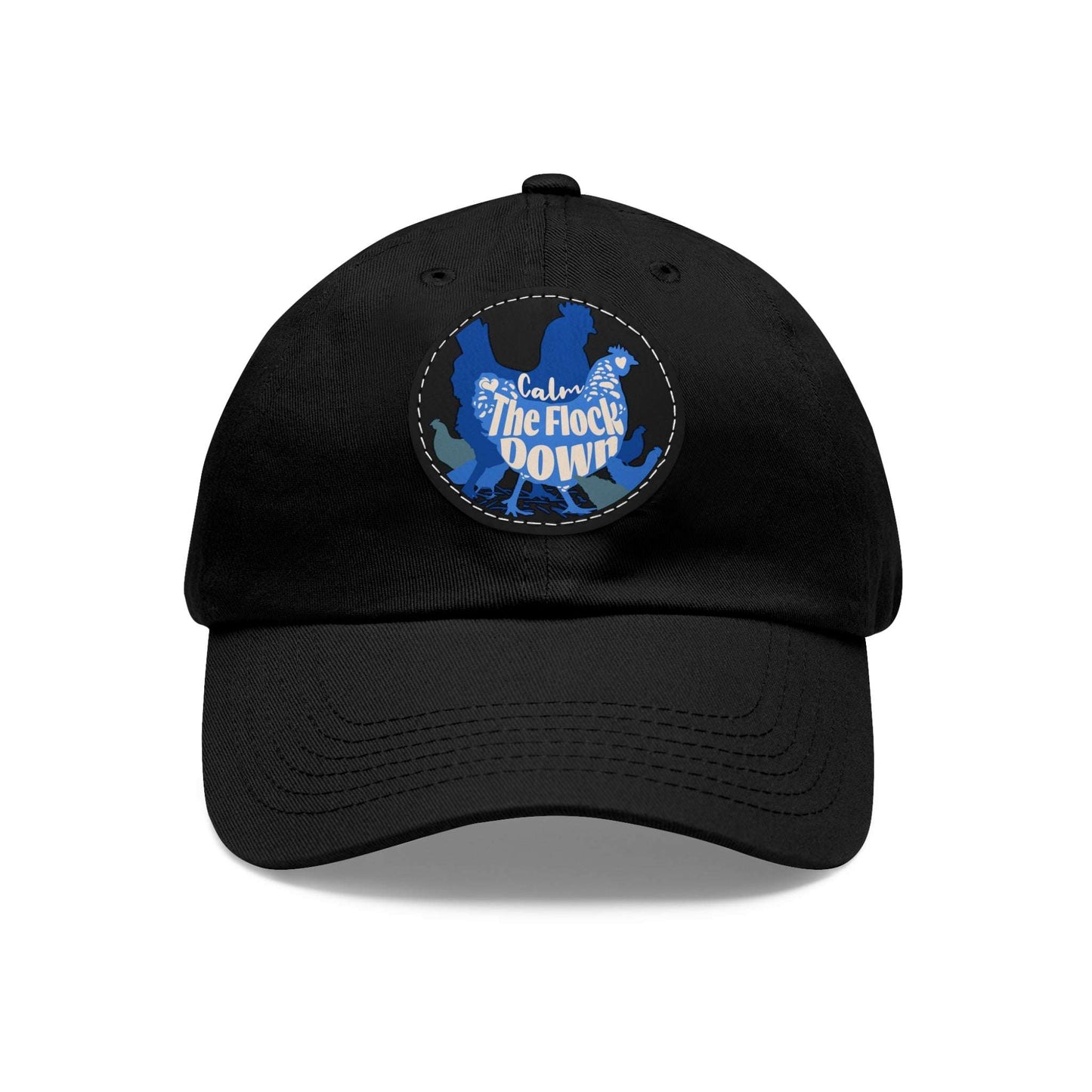 The Nerdy Birder - "Calm The Flock Down" Dad Hat, Leather Patch Cap, Perfect Gift for Dads, Nature Lovers, Casual Style Cap, Summer Accessories