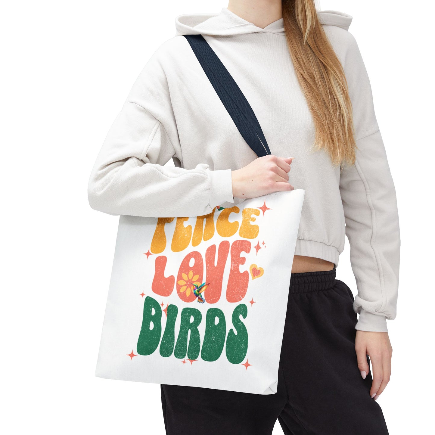 Peace Love Birds Tote Bag – Eco-Friendly Canvas Bag for Nature Lovers