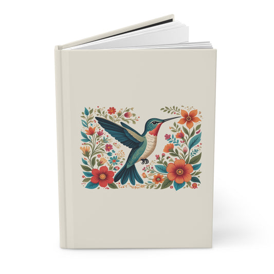 Hummingbird In Bloom Hardcover Journal - Perfect for Nature Lovers & Birdwatchers