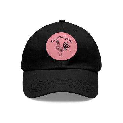 The Nerdy Birder - "Fluent in Fowl Language"  Dad Hat, Leather Patch Cap, Perfect Gift for Dads, Nature Lovers, Casual Style Cap, Summer Accessories