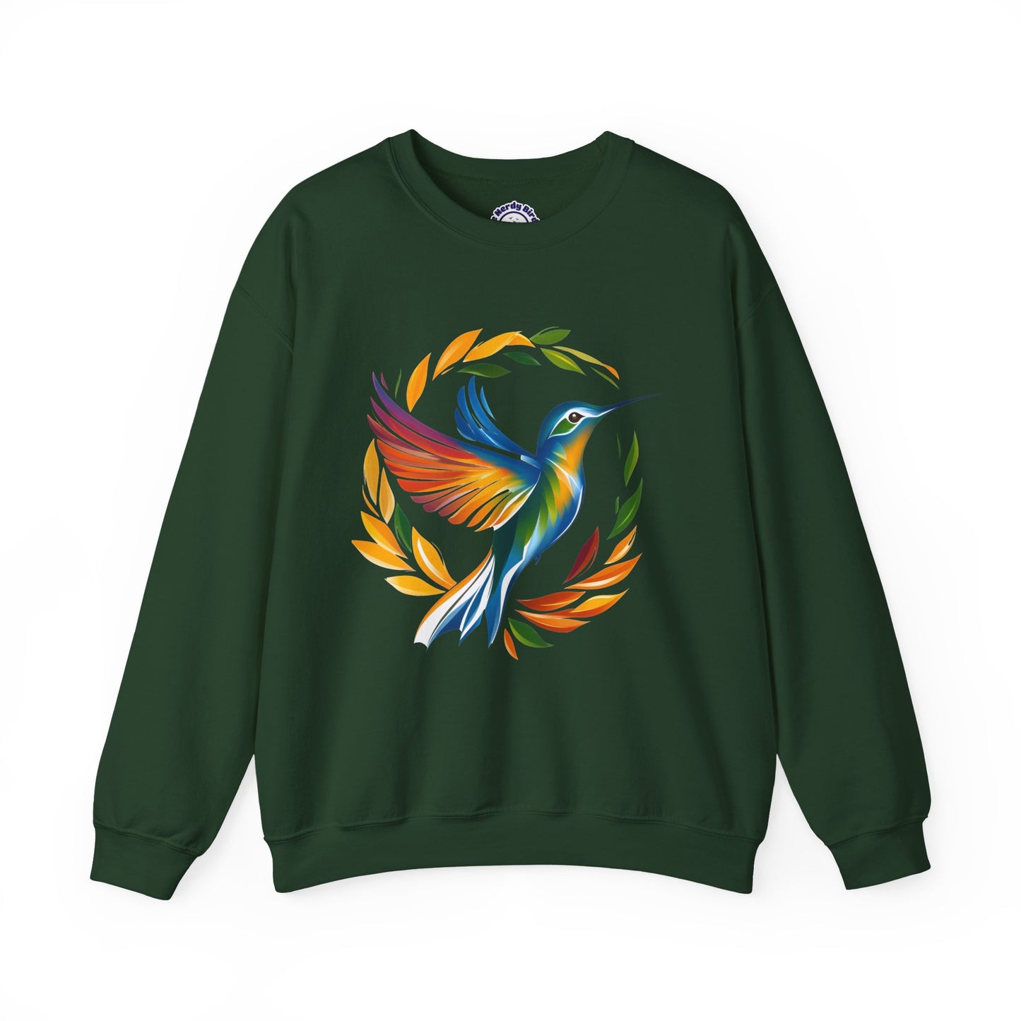Hummingbird Rainbow Graphic Unisex Crewneck Sweatshirt