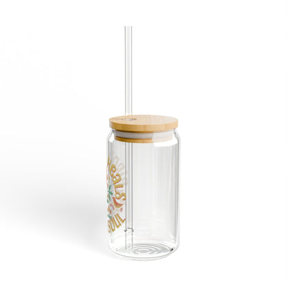 The Nerdy Birder Birding Heals 16oz Sipper Glass – Eco-Friendly Drinkware