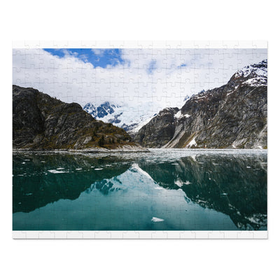 Tranquil Glacier Scene Jigsaw Puzzle with Tin - Perfect for Family Game Nights and Gifts