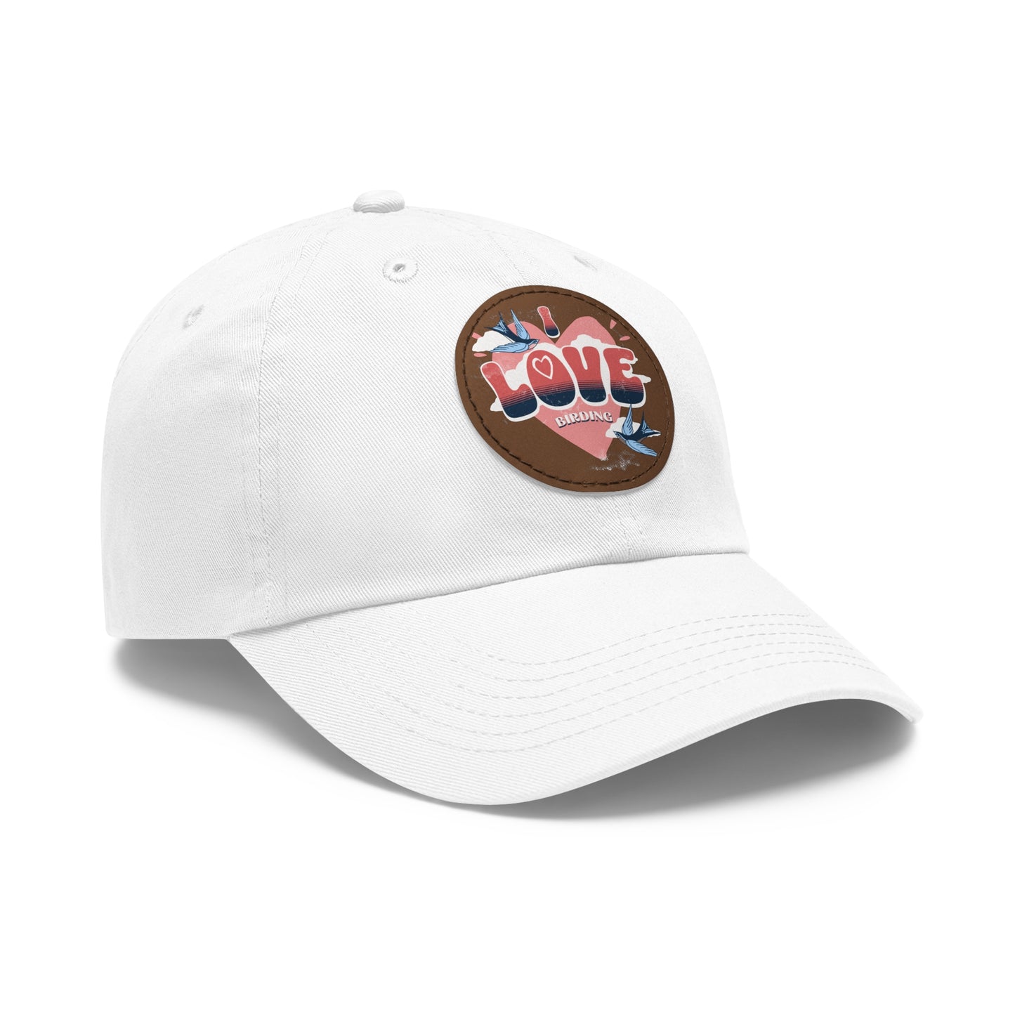 The Nerdy Birder - "I Love BIrding" Dad Hat, Leather Patch Cap, Perfect Gift for Dads, Nature Lovers, Casual Style Cap, Summer Accessories